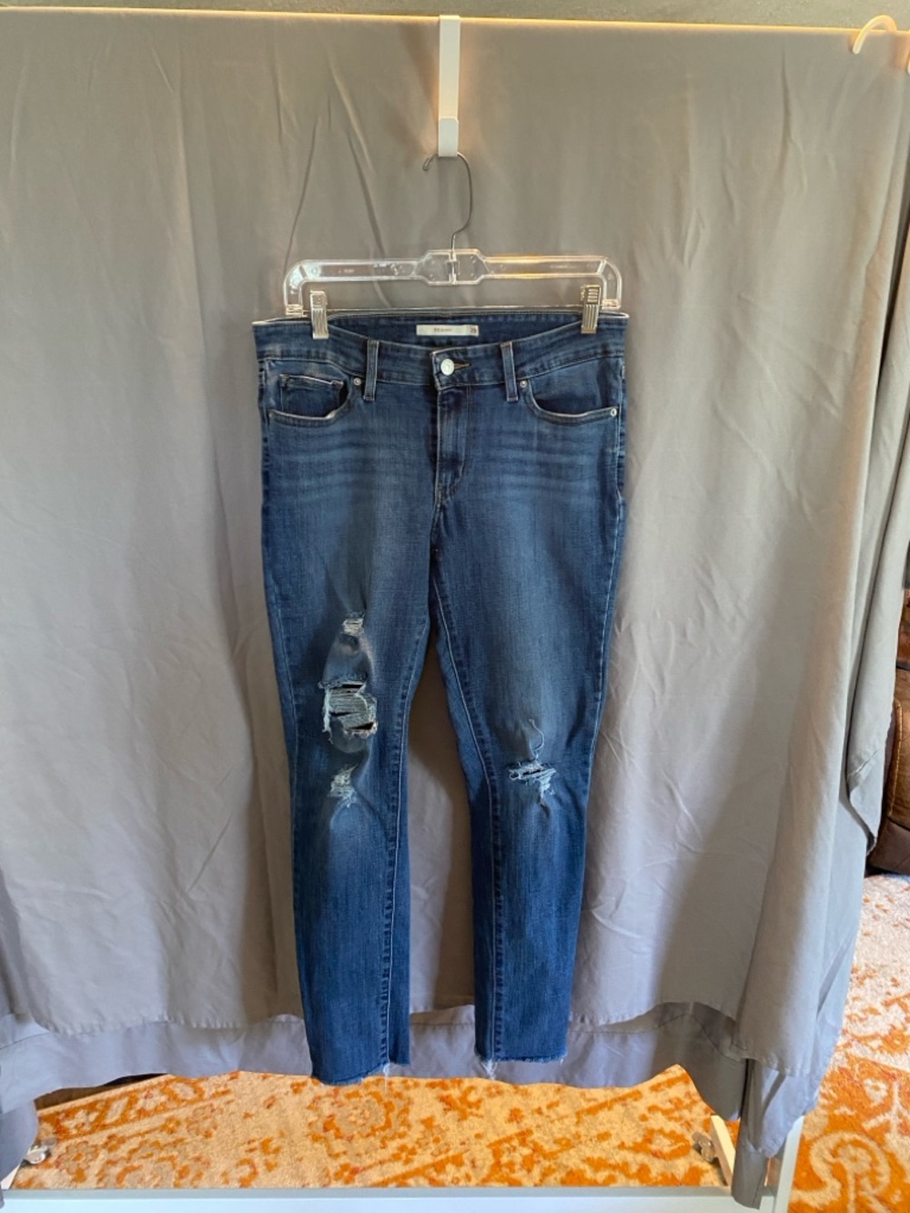 Levi's Dark Blue Distressed Women's Skinny Jeans